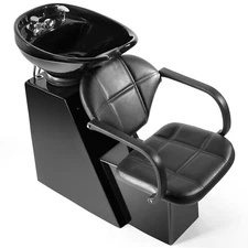 Backwash Shampoo Ceramic Bowl Sink Chair Station Unit Beauty Spa Salon Equipment