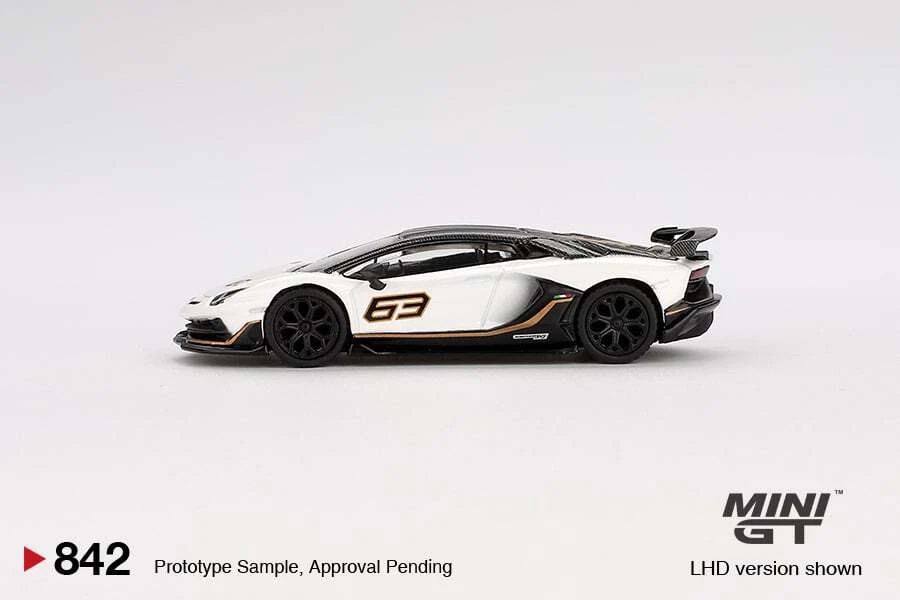 Mini GT MGT00842LHD Lamborghini Aventador SVJ 63 Bianco Asopo Die Cast 1/64 - Immagine 2 di 3
