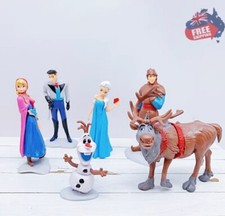 6 Pcs Frozen Figure Anna Elsa Dol Sven Olaf Loose Figurine Cake Topper Toy