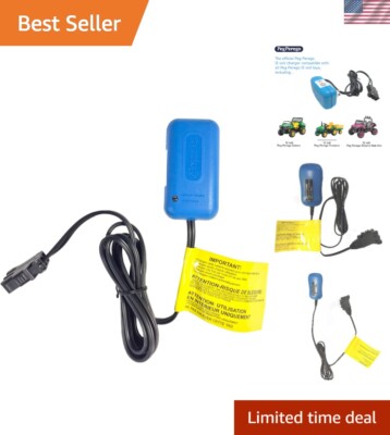 Compact 12V Battery Charger - Ideal for Kids  Ride-On Vehicles in Blue & Black