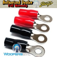 STINGER SPT5108 CAR PRO CHROME 8 GAUGE WIRE INPUT RING TERMINALS TO 5/16" NEW
