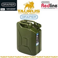 DRAPER Heavy Duty Commercial Jerry Steel Fuel Can DIY 20L GREEN Bayonet Cap UK