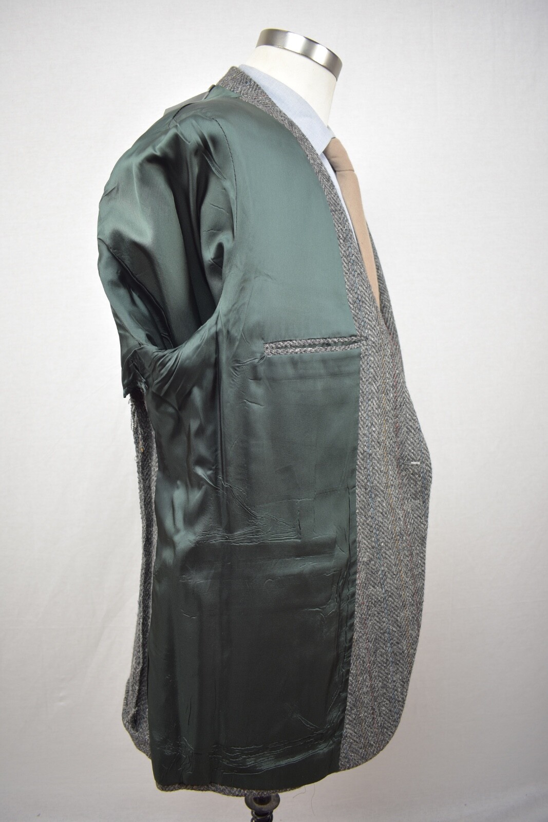 British Classics Gray Herringbone Wool Tweed Two … - image 10