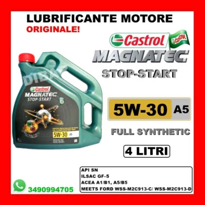 OLIO CASTROL MAGNATEC STOP-START 5W30 A5 ACEA A1/B1 A5/B5 LATTA DA 4 LITRI
