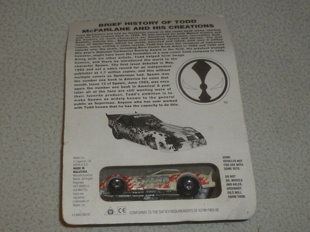 NEW ON CARD HOT WHEELS SPAWN MOBILE TODD MCFARLANE TOYS 1993 VINTAGE LIMITED CAR | eBay