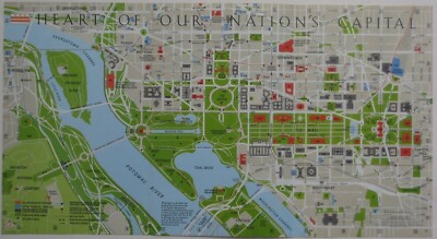 1983 Inside Beltway Map WASHINGTON DC Metro Lines Bike Paths Tourmobile Routes