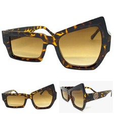 Oversized Modern Retro Unique Party Club SUNGLASSES Funky Unusual Tortoise Frame