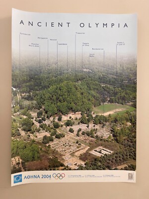 OLYMPIC GAMES 2004, ANCIENT OLYMPIA, OFFICIAL 2004 POSTER