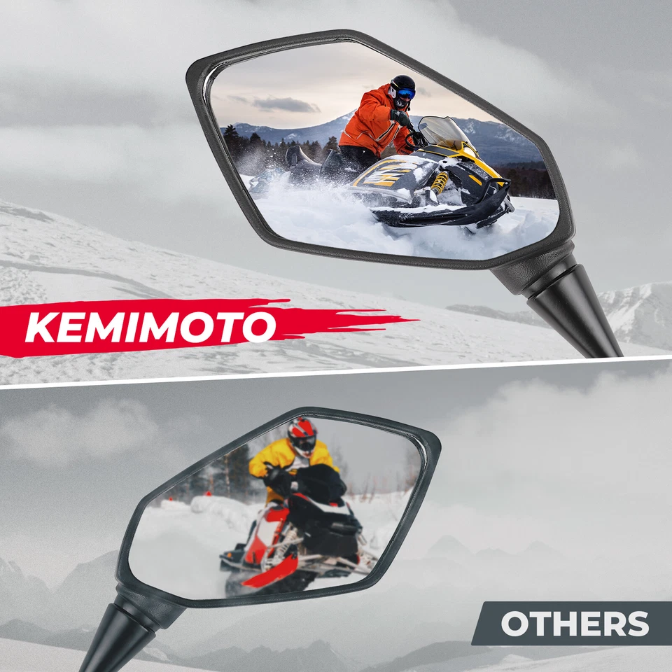 Боковые зеркала заднего вида для снегоходов KEMIMOTO 2 шт. для Polaris Skidoo Arctic Cat - Изображение 3 из 4