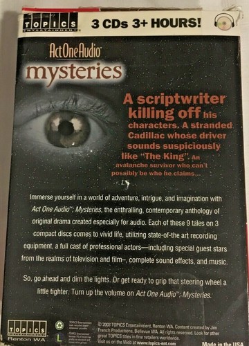 ACT ONE AUDIO Mysteries (3 Audio CDs) 9 Mysterious Tales w/ Roddy McDowell +more - Picture 2 of 2