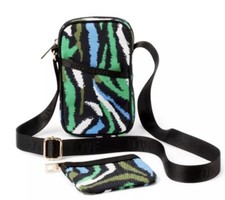 DVF Diane Von Furstenberg Disco Zebra Green Cellphone Crossbody Bag NWT