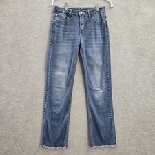 Curve Appeal Women Jeans 27 Blue Denim Off-Duty Straight Mid Rise Pockets