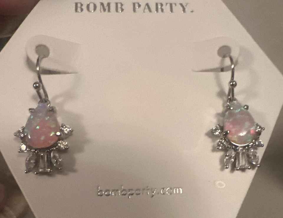 Pendientes Bomb Party - RBP3709 - Ópalo de Fuego Rosa Claro Foto 4 de 4