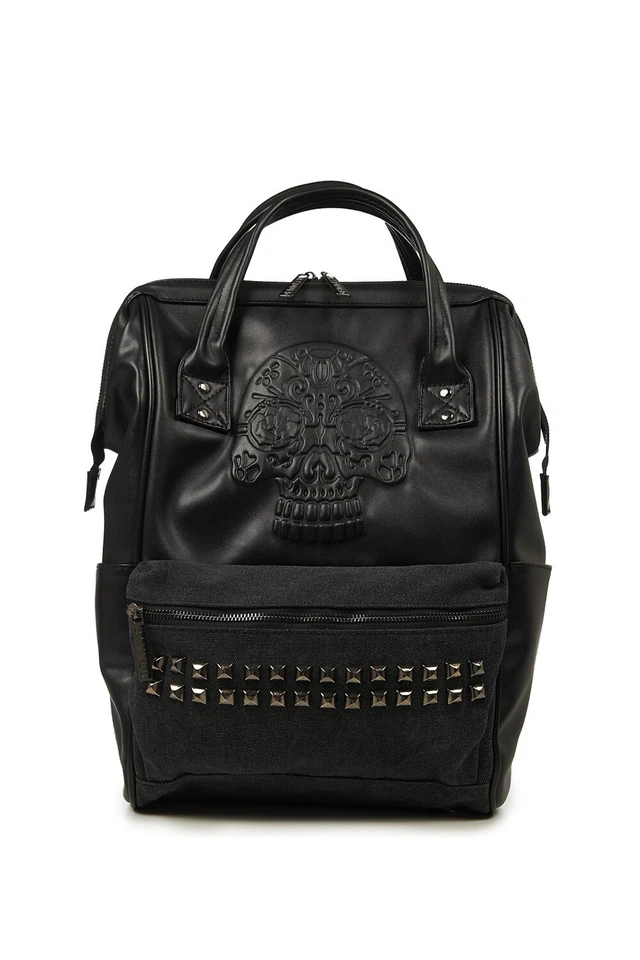 Sac à dos BANNED Apparel noir punk emo rockabilly gothique crâne androginy bag - Photo 2/2