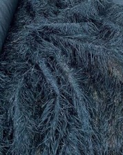 Feather tinsel on mesh fabric per yard 60" wide