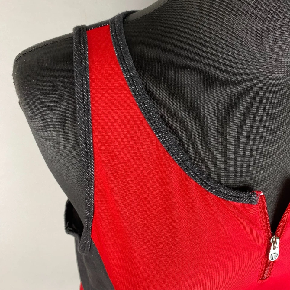 Tail Womens L Red Black Partial Quarter Zip Activewear Tank Top Golf Tennis OT - Image 3 of 4