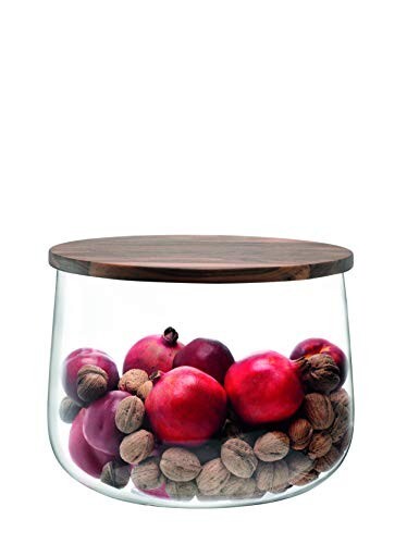 LSA International City Bowl and Walnut Lid 13 cm Clear - Picture 1 of 3
