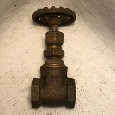 1 NOS Vintage Hammond 1/2 inch brass gate valve 200