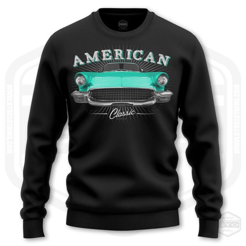 Men's 1957 Ford Thunderbird American Classic Car Sweatshirt - Picture 7 of 18