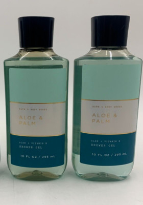 Bath & Body Aloe & Palm Shower Gel Full Size 10 fl oz Set of 2  #6056A
