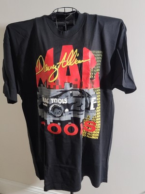 Vintage Davey Allison Shirt Mens XL Black 90s MAC Tools Racing NASCAR USA Cars
