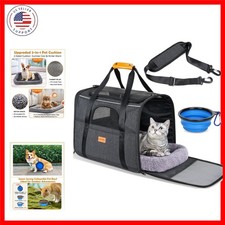 Cat Carrier - Cat Carrier Soft for Medium or Large Cats up to 20lbs, with Dua...