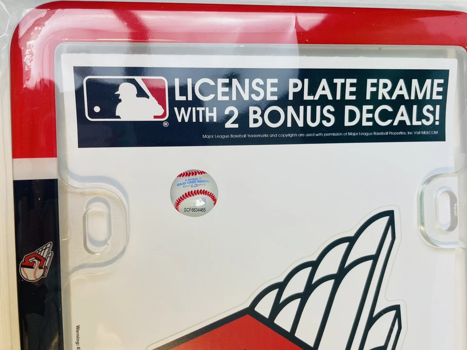 CLEVELAND GUARDIANS ACRYLIC CAR LICENSE PLATE MLB LICENSED WINCRAFT W/DECALS - Image 2 of 4