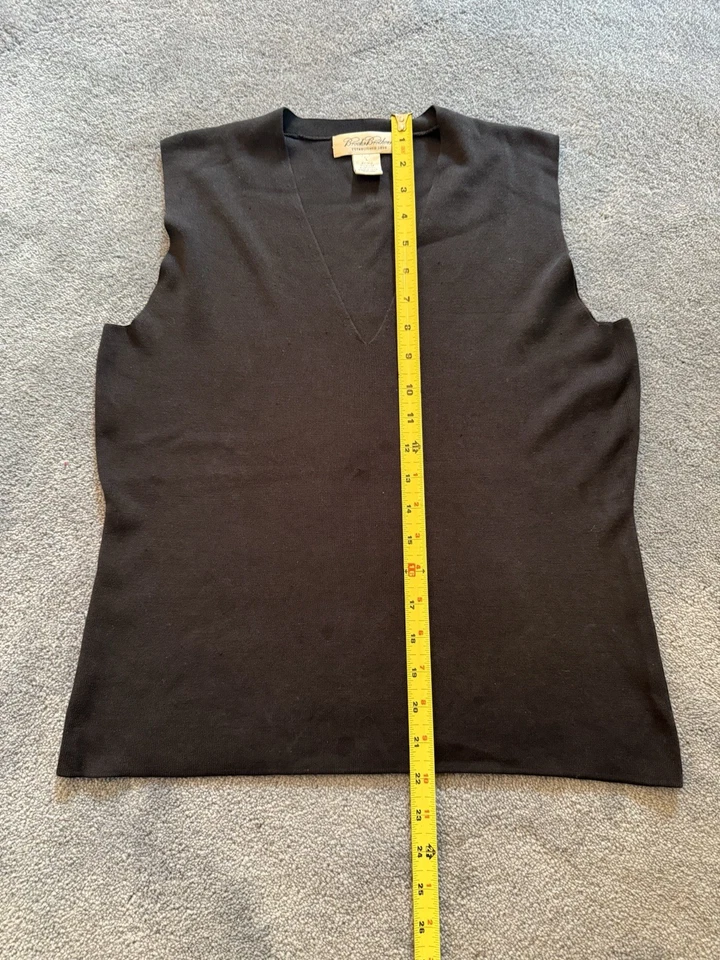 Top Brooks Brothers mezcla de seda negro sin mangas L Foto 4 de 4