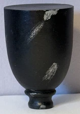Large Urn Style Lamp Finial Black with Silver Highlights
