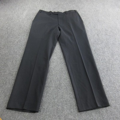 Canali Pants Mens 50R Charcoal Virgin Wool Trousers Flat Front Made in Italy