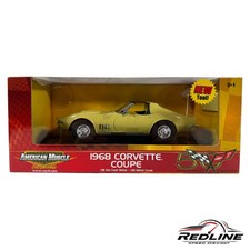 Ertl American Muscle 1968 Corvette Coupe Yellow Diecast Model Car 118