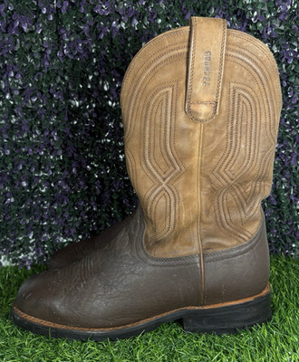 Tecovas The Midland Mens Size 10D Soil Bison Brown Leather Western Cowboy Boots
