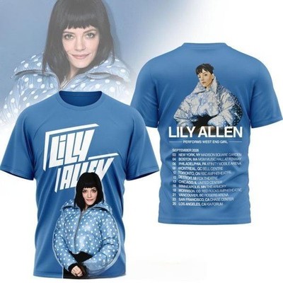 Lily Allen Performs West End Girl 2026 Blue T-Shirt