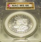 1878-CC MORGAN SILVER DOLLAR $1 **GEM/BU** RARE US COIN