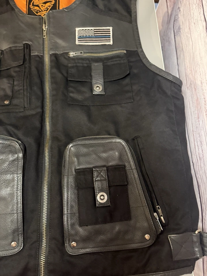 MILWAUKEE LEATHER Performance Leather Motorcycle Vest - xlarge - Image 2 of 4