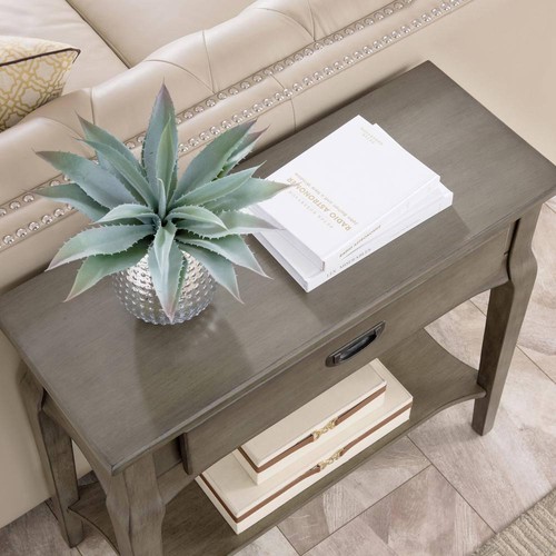 Leick Home Stratus 30 pollici Tavolo consolle rettangolare standard in legno grigio fumè con - Foto 9 di 10