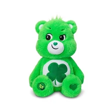 Care Bears Good Luck Bear Plush 14" Green Shamrock Stuffed Animal Toy Gift