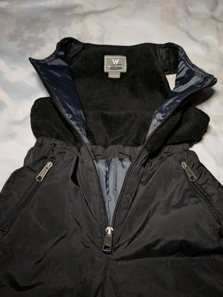 Mono con tirantes BLANCO SIERRA aislado NIEVE tobogán negro polar JUVENTUD talla 4 UNISEX Foto 3 de 4