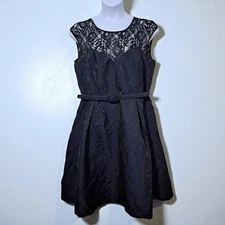 City Chic Ornate Dress - Black and Navy Size 18/M NWT