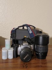    Canon EOS Rebel K2 Film Camera Bundle w/ 28-90mm, 70-300mm Lens, Bag  Film