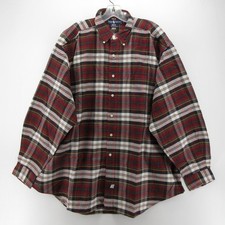 VINTAGE Ralph Lauren Shirt Men XL Red The Big Oxford Cloth OCBD Tartan Plaid 90s