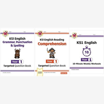 KS1 Year 1 English Grammar Punctuation Reading Pack Ages 5-6 CGP with Answers