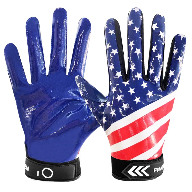 Football Gloves Youth Super Sticky Non-Slip Palm Receiver Flexible Stretch M