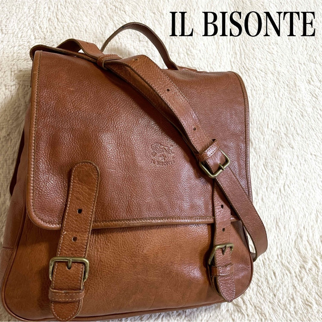 IL BISONTE レザー2wayバッグ Il Bisonte All Leather 2Way Shoulder Bag H39 x W28 x D8 cm