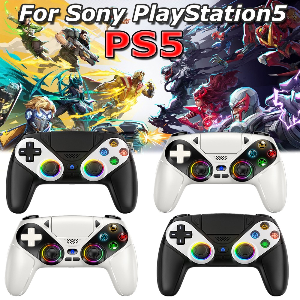 (1丨2PACK)For Playstation 5 PS5 DualSense Wireless Black/White Controller w/Flash