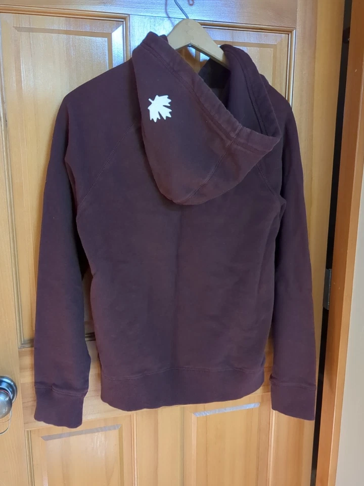 Roots Canada Men's Original Kanga Hoodie Sweater Burgundy/Brown Sz M - Image 4 of 4