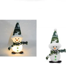 Christmas Snowman Night Light Plug In Warm Glow LED Decor Lamp For Kids Nursery