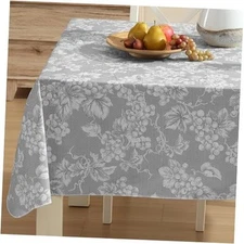 Grapevines Contemporary Grape Print Heavy 4 Gauge 60 in x 84 in Oblong Grey