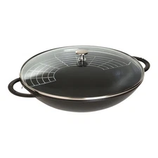 HOT SALE Staub Cast Iron 14.5-inch, Wok, Black Matte - 100% Authentic - NEW