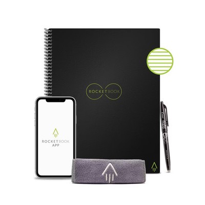 Core Smart Spiral Reusable Notebook Lined 32 Pages 8.5x11 Black